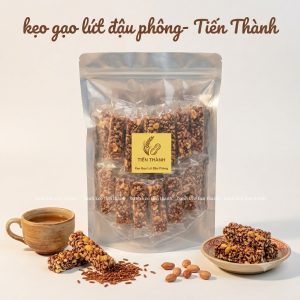 Kẹo gạo lứt sấy đậu phộng,kẹo gạo lức (500Gram ) túi ZIP